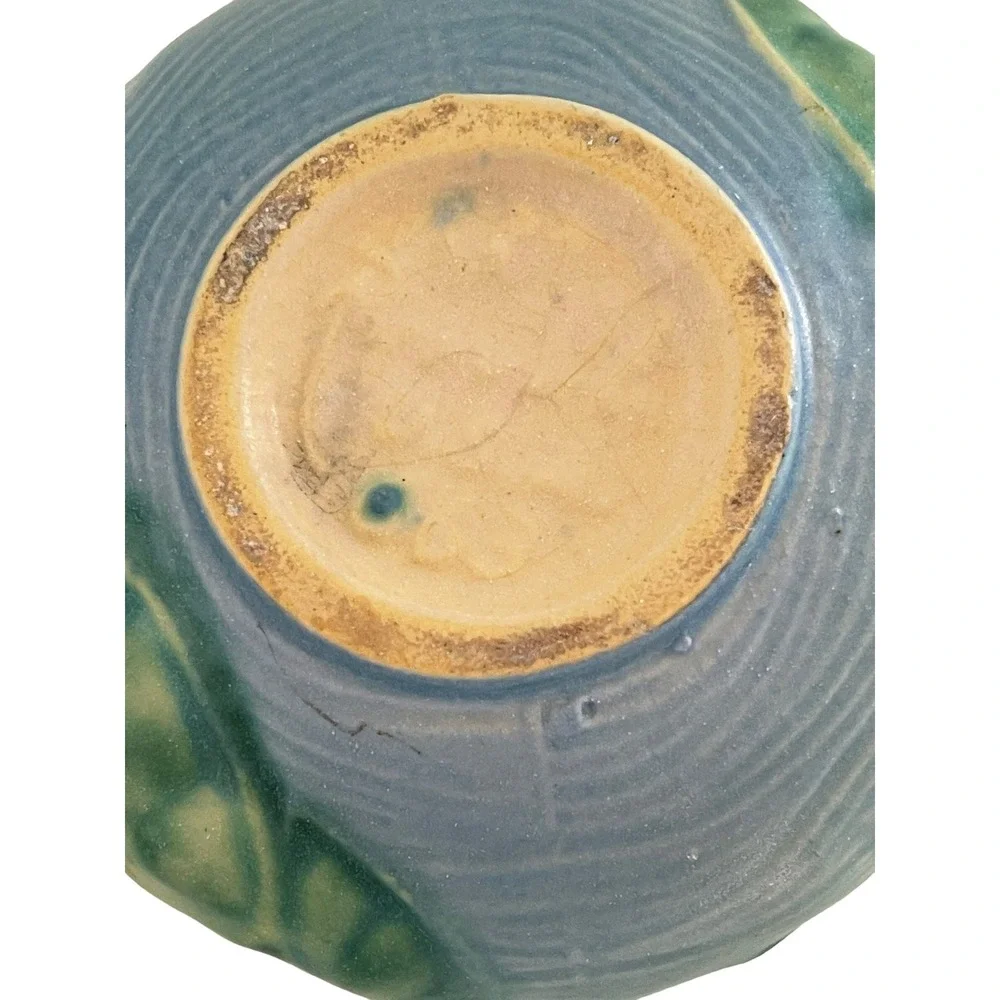 American‎ Art Vintage Roseville USA Pottery Vase 663 Art Deco Style Water Lilies - Picture 5 of 5